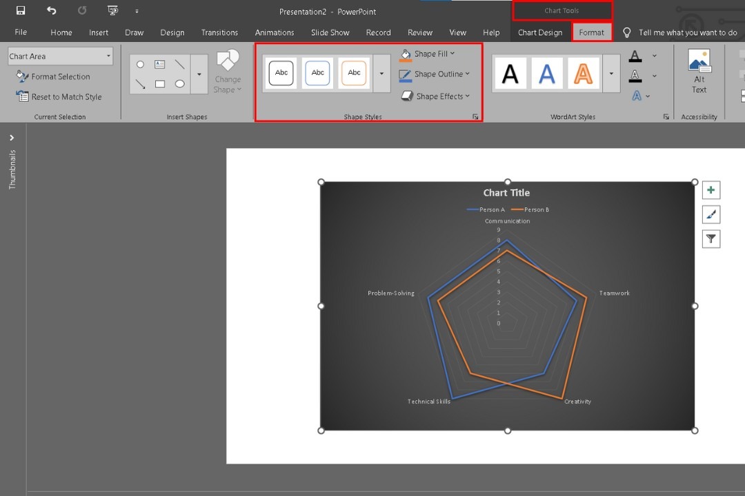 chart format editing