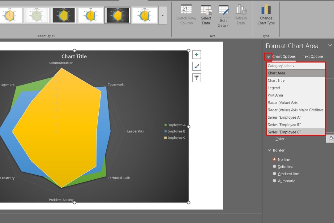 editing chart elements