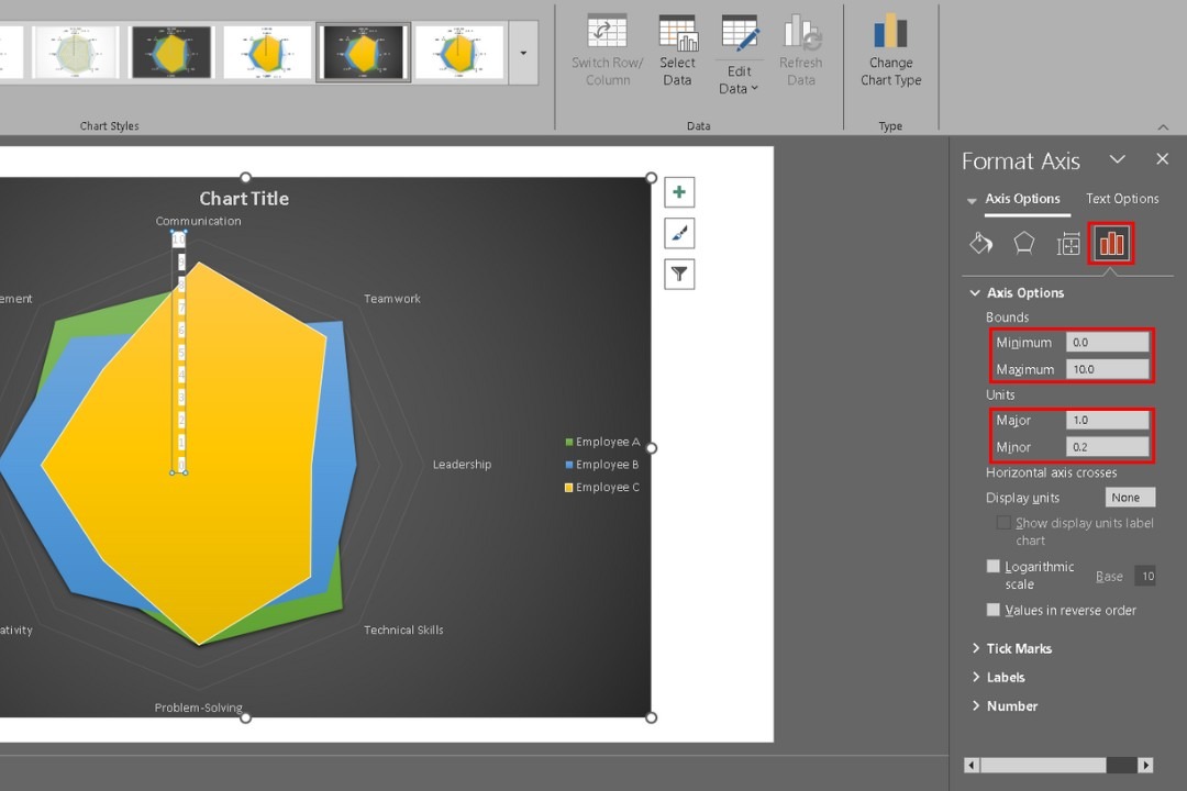 formatting axis