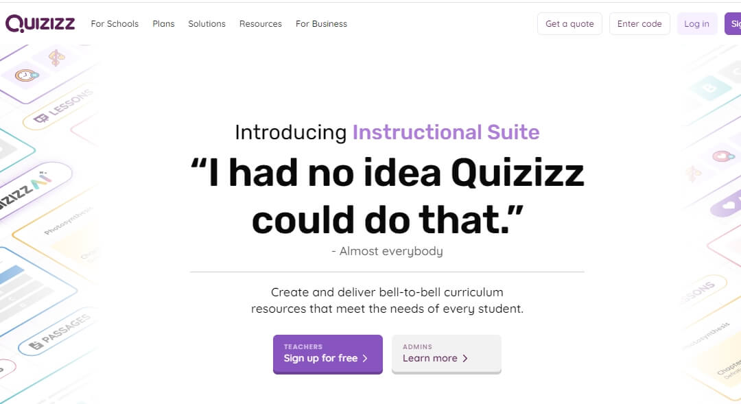 interface for quizizz