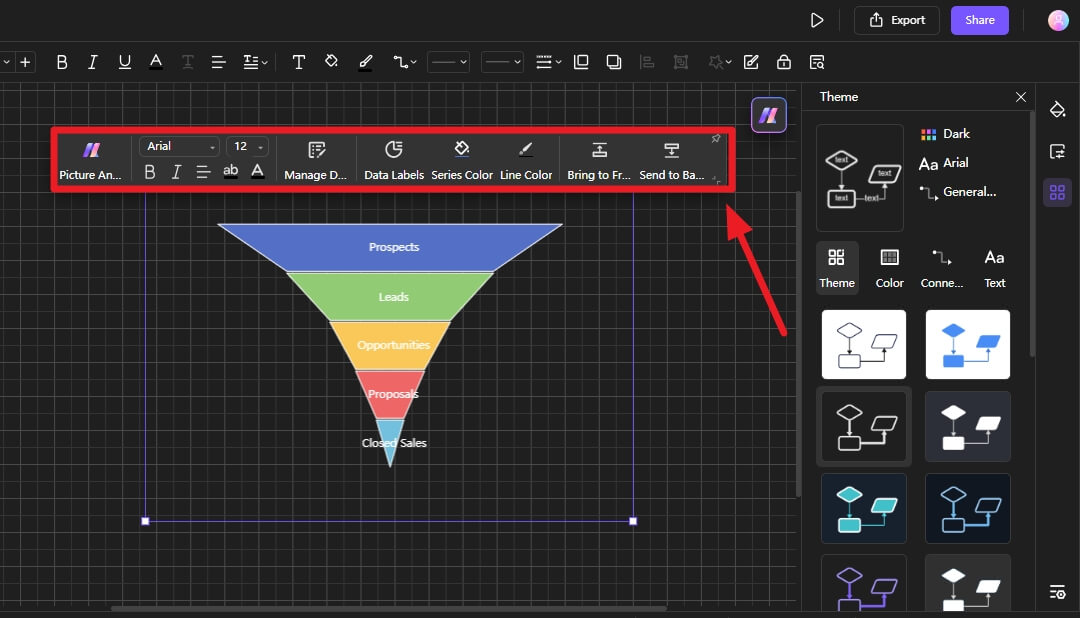 use tools to edit the diagram