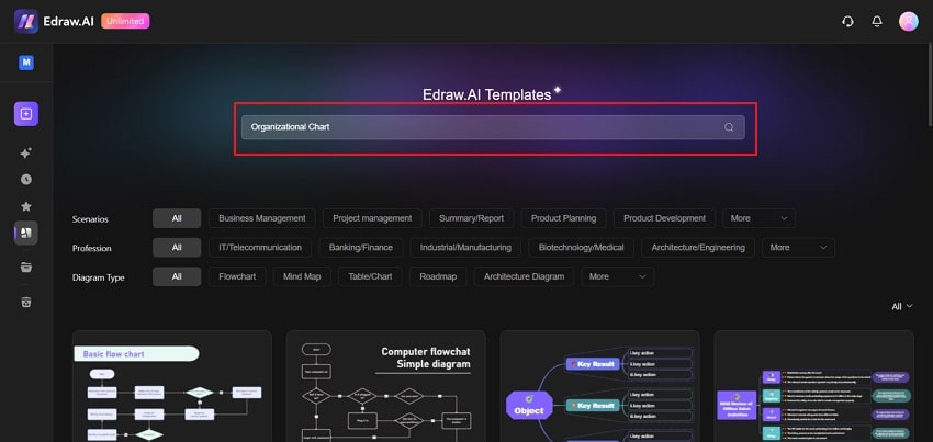 searching for organizational chart templates