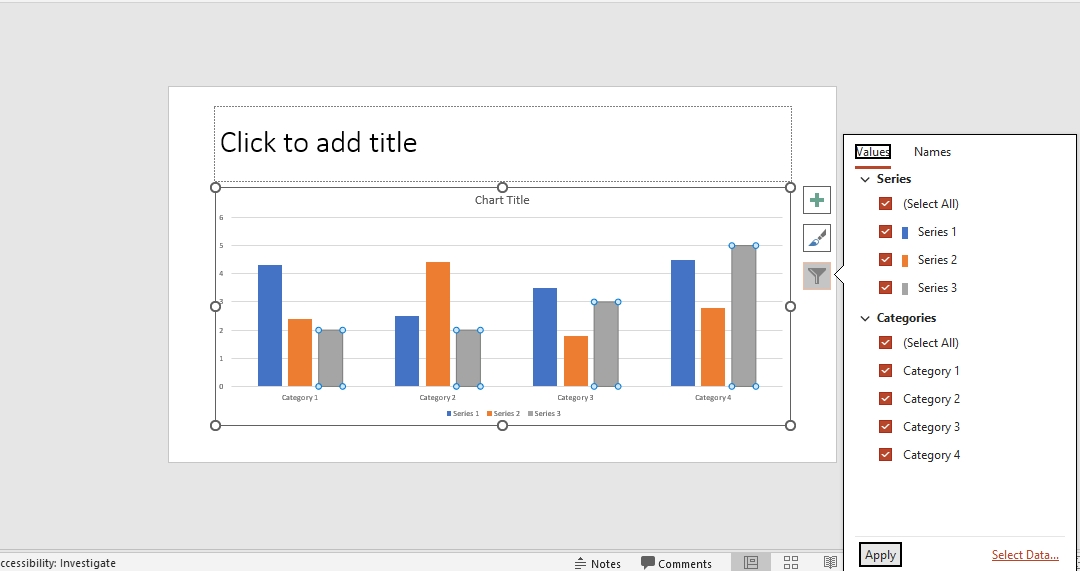 use the floating toolbar to change the style of the bar chart