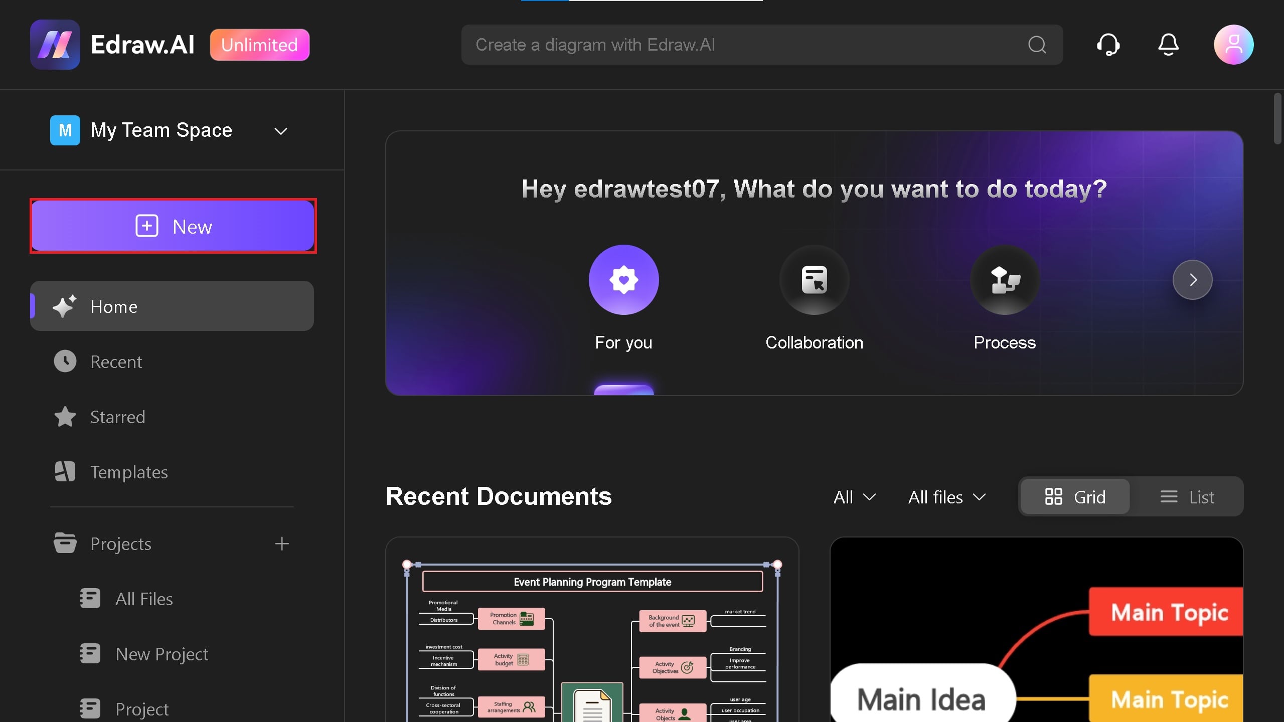 new button on Edraw.AI