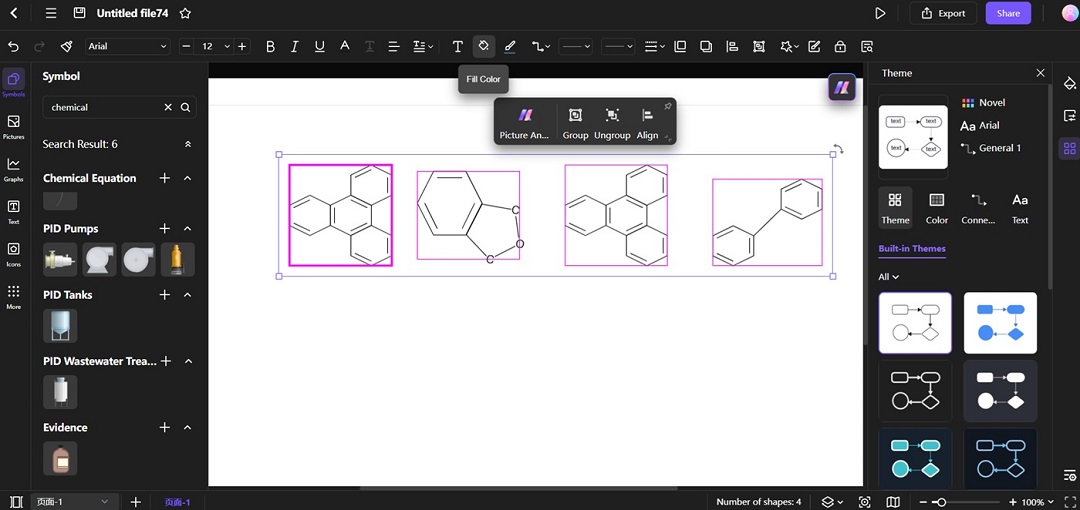 aligning the chemical structures