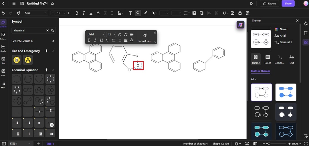 labeling the chemical structures