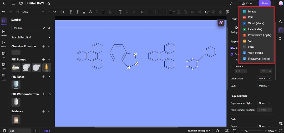 exporting or sharing chemical structure