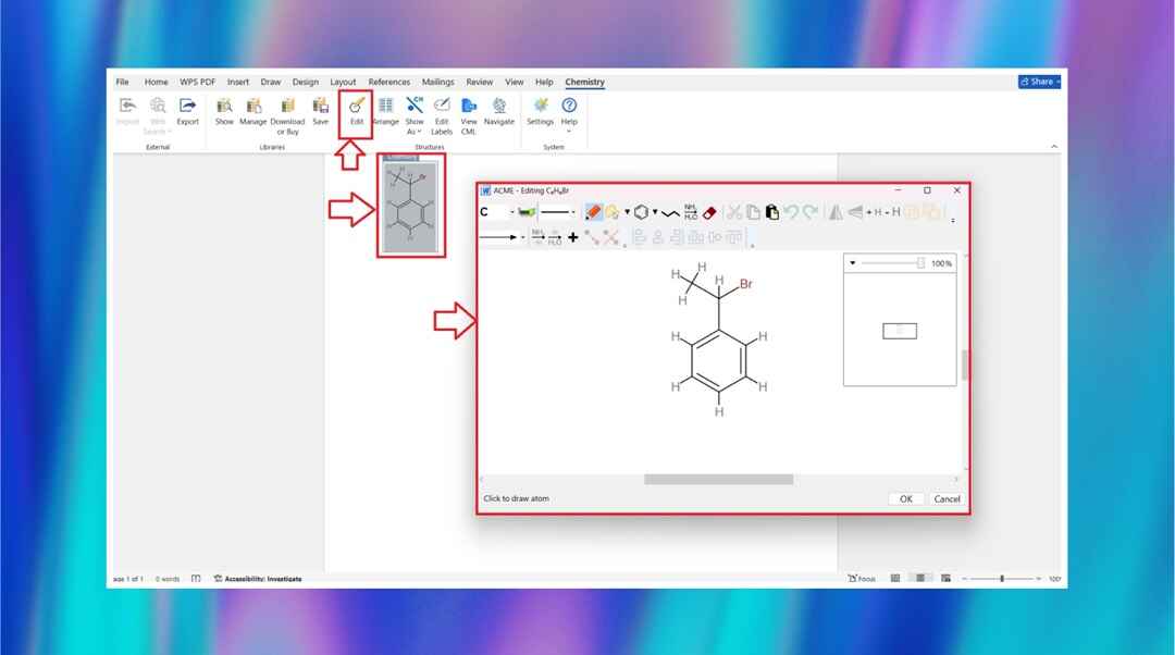 edit chemical structure