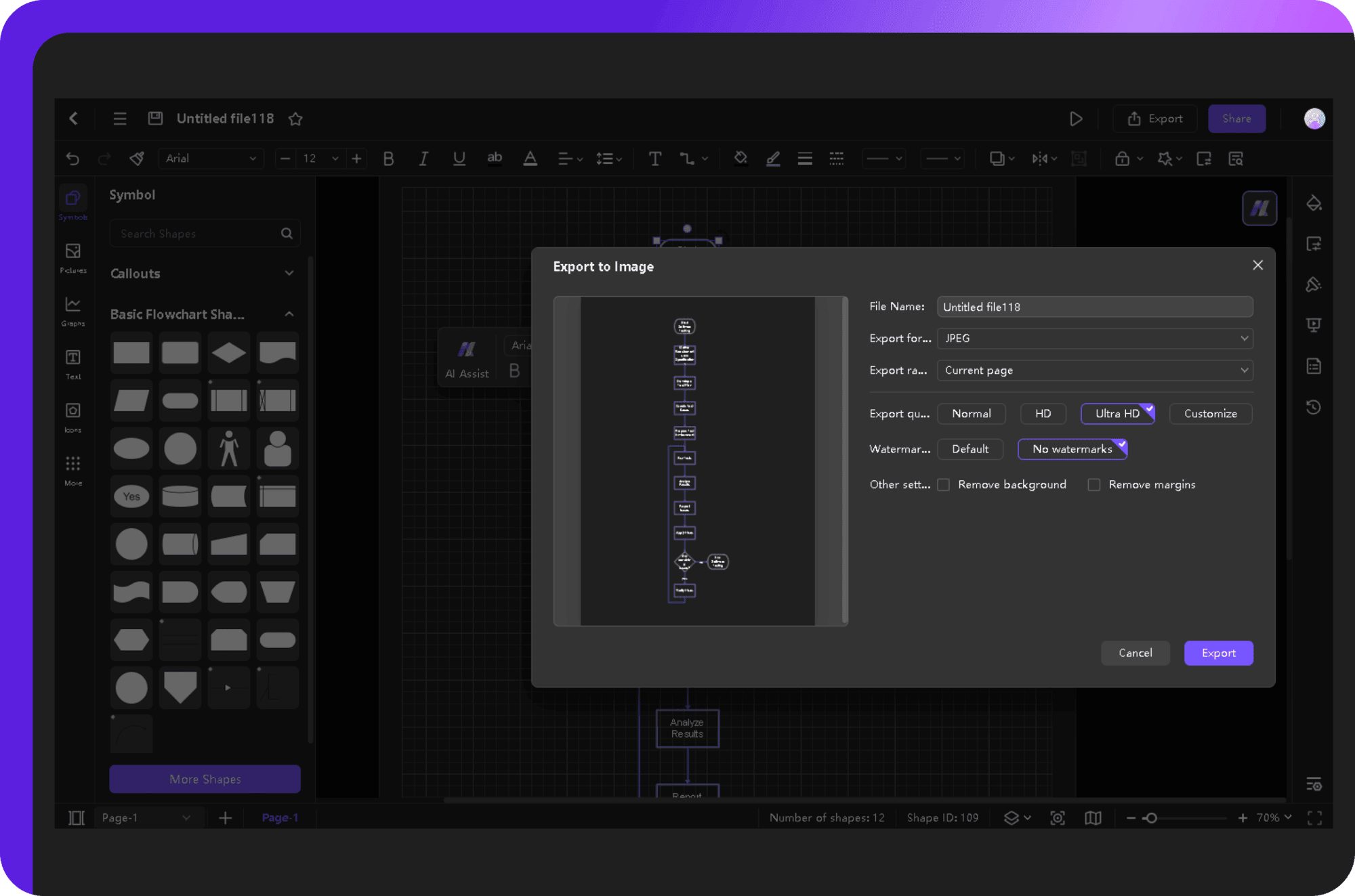 export your final flowchart