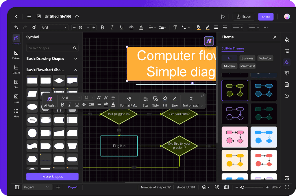 customizing the flowchart template