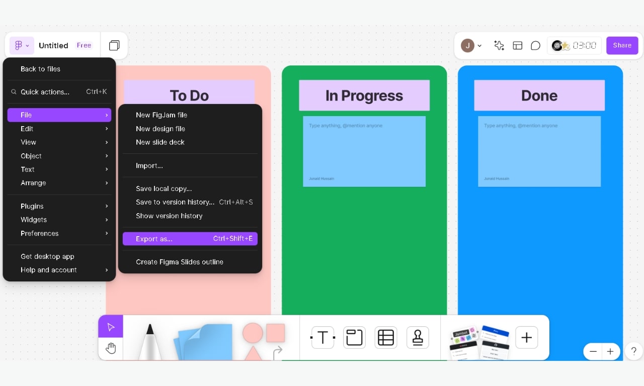 exporting figjam kanban board