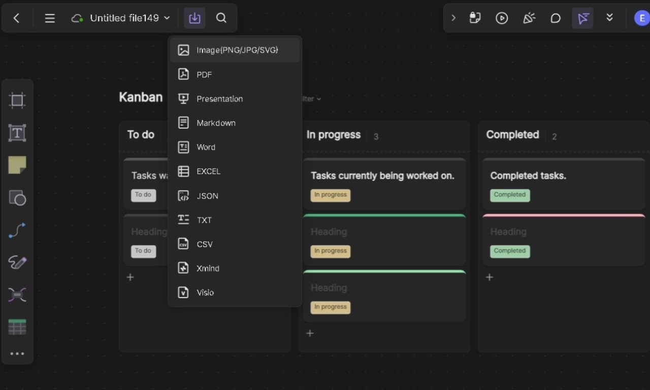 finalized kanban board