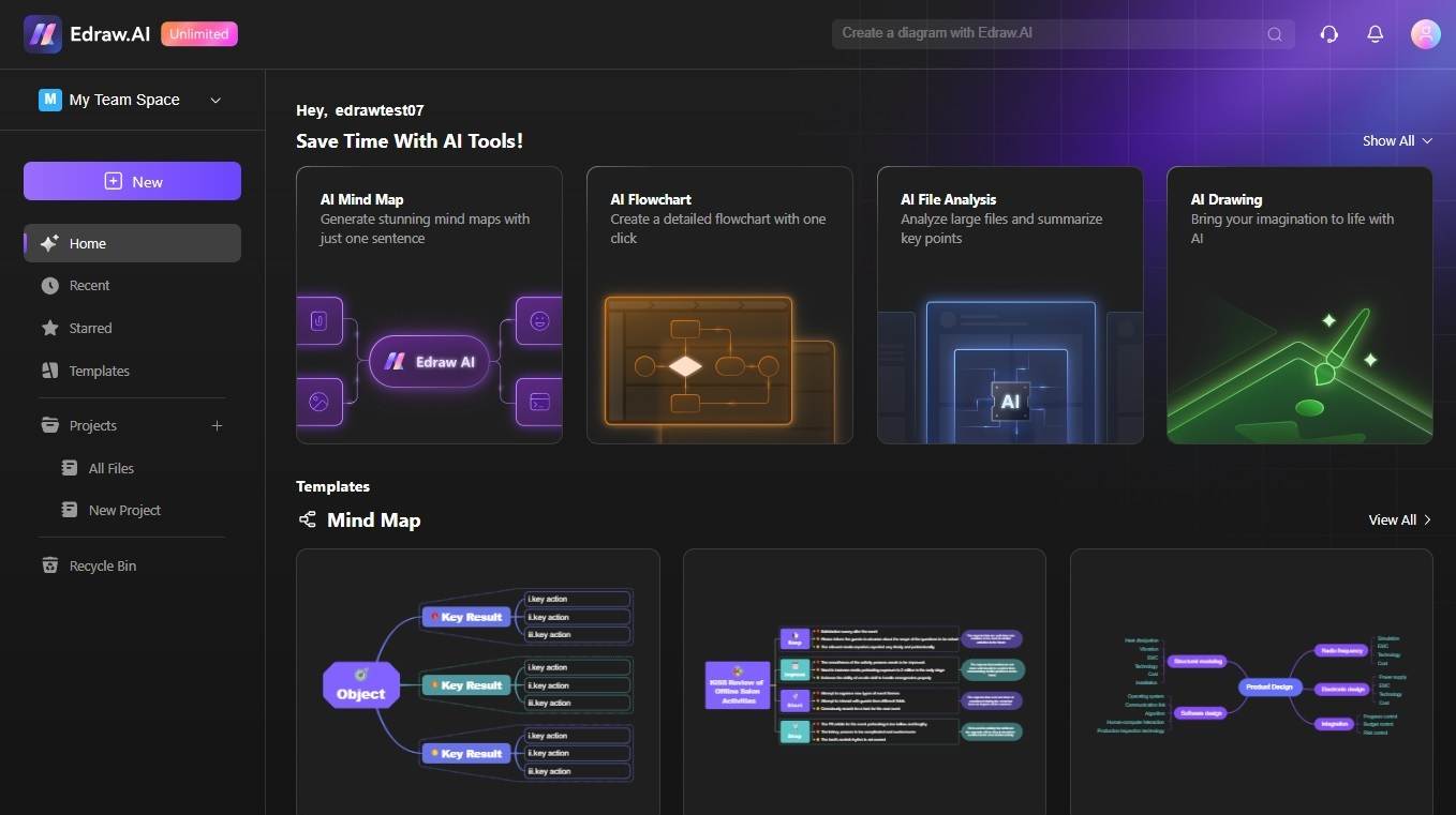 user interface of edraw.ai