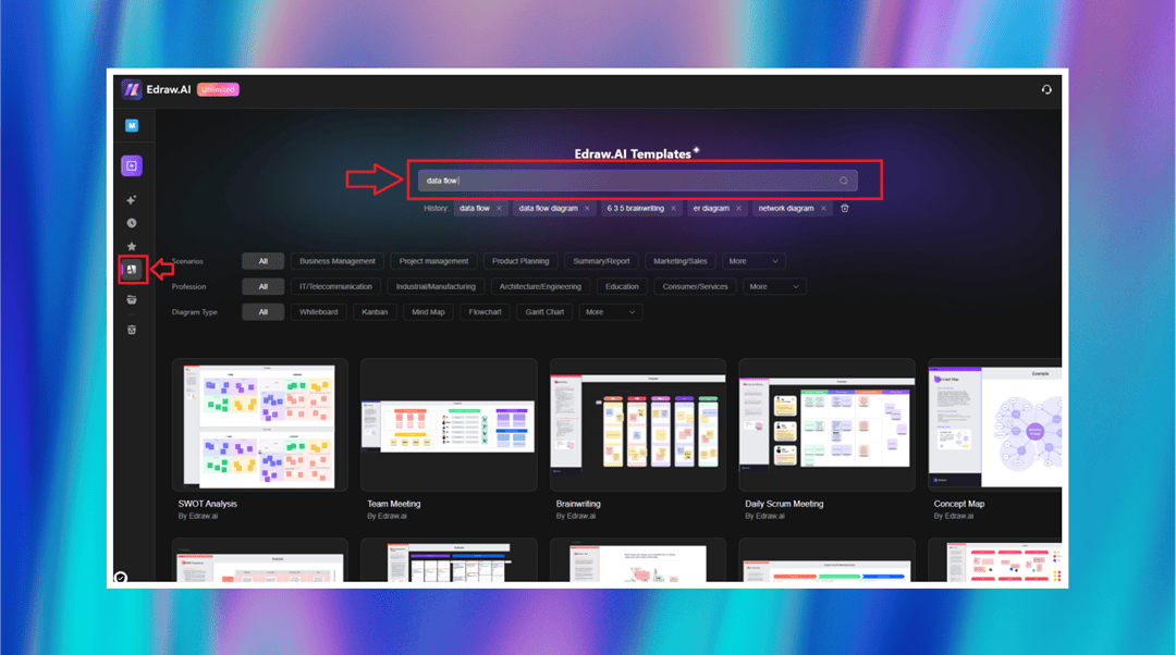 search data flow