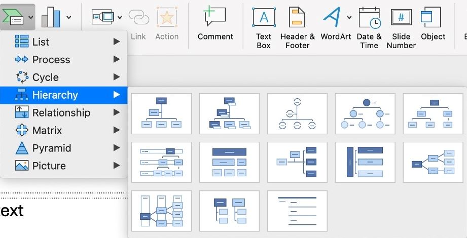 smartart hierarchy templates