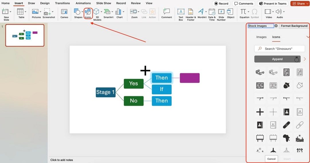 insert icons ppt