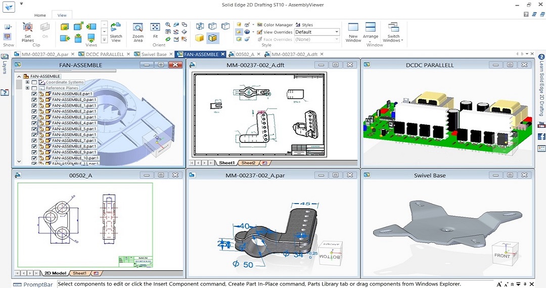 solid edge 2d drafting editing interface