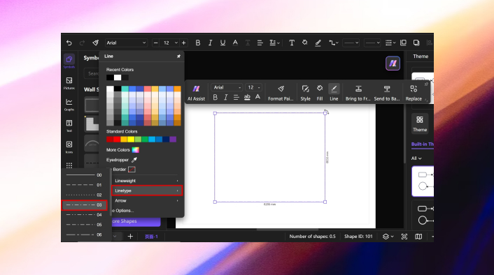 dotted lines on Edraw.ai 