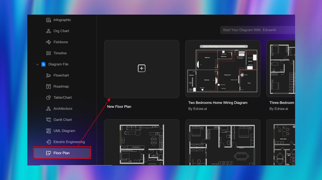 creating floor plan from scratch on Edraw.AI