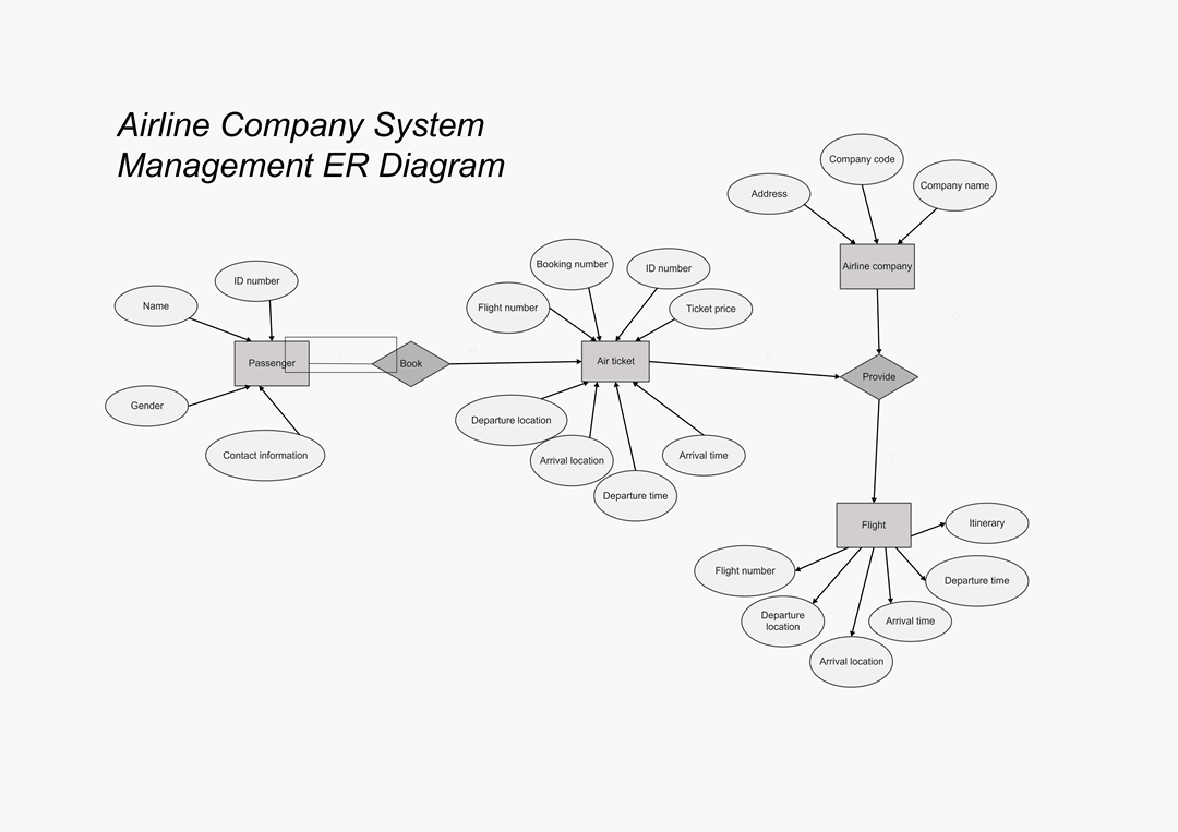 example of airline company system management diagram