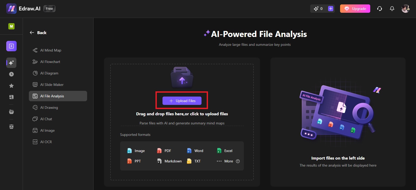 upload an excel file