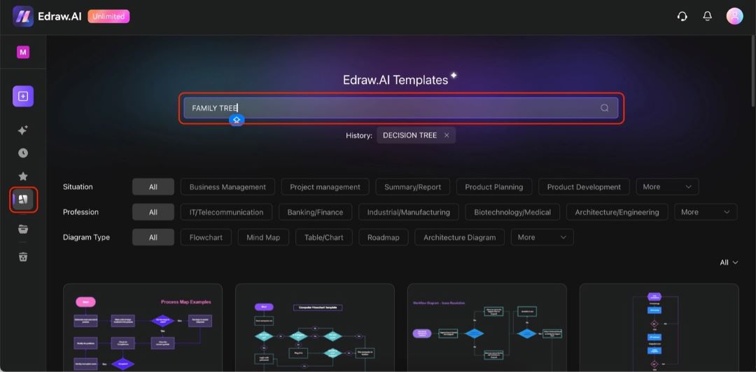 edraw ai templates window