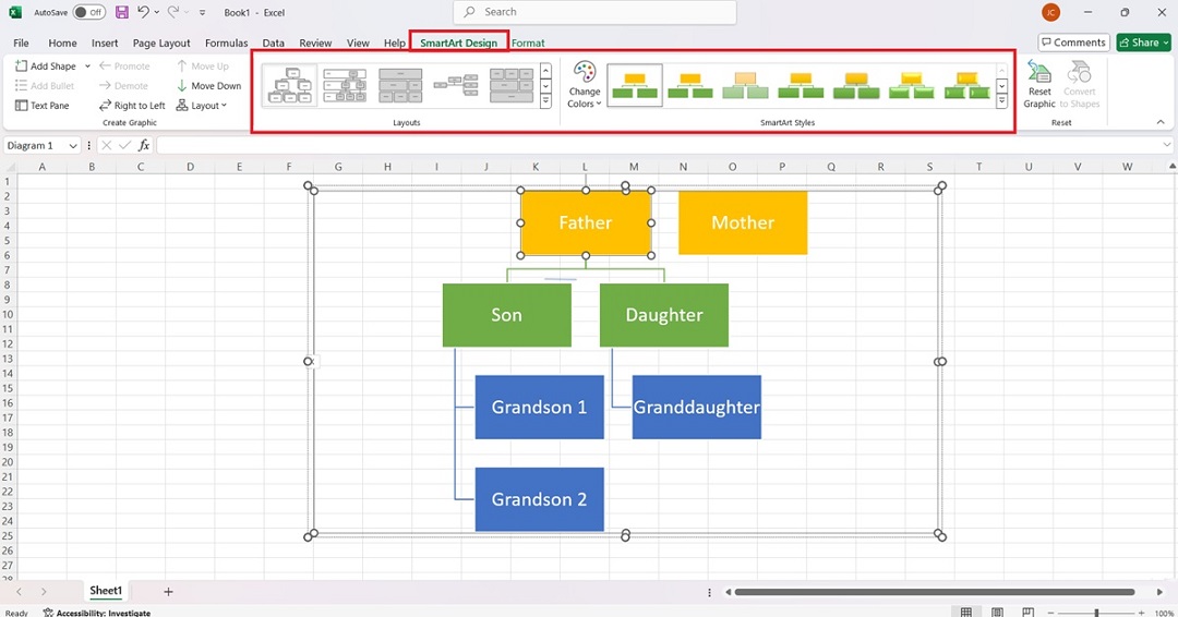 customizing the family tree