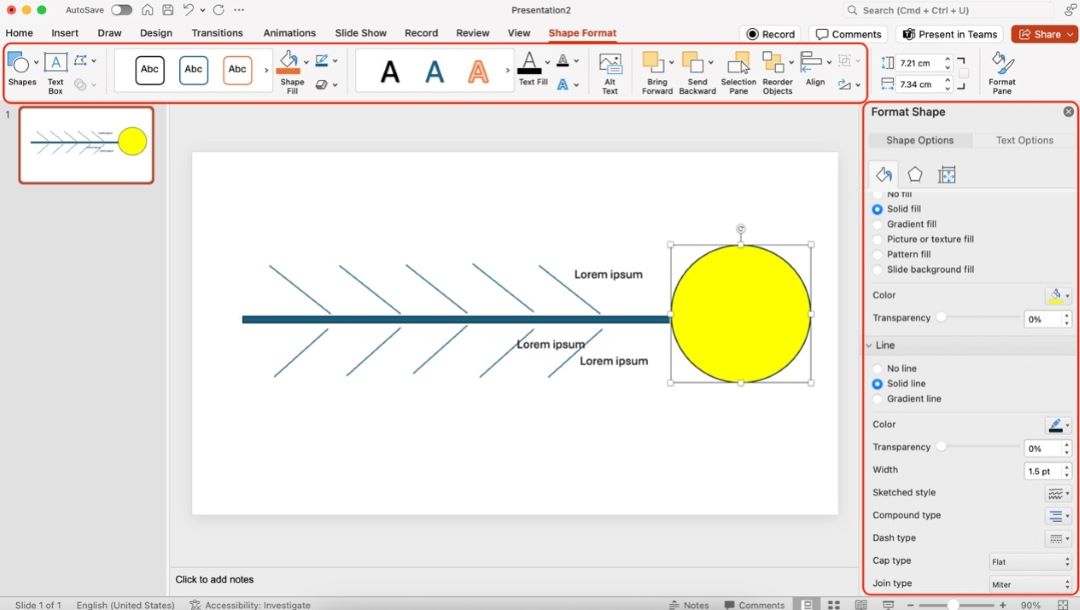 customizing fishbone diagram