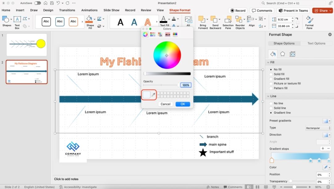 color picker and wheel ppt