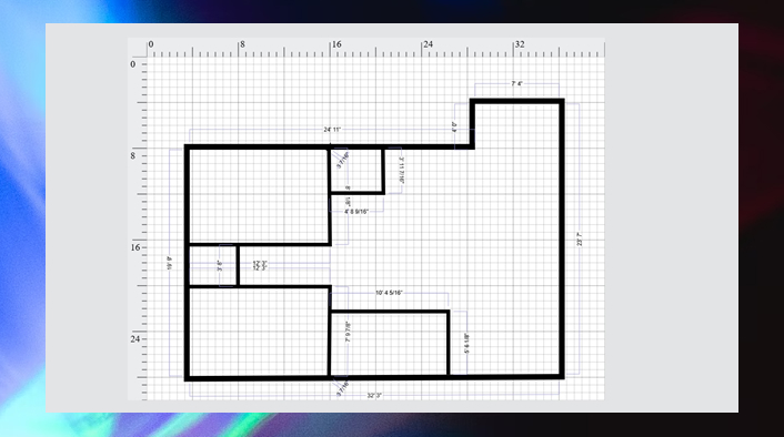 interior walls of a floor plan 