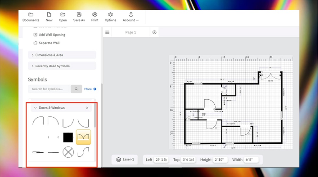 doors and windows on SmartDraw 