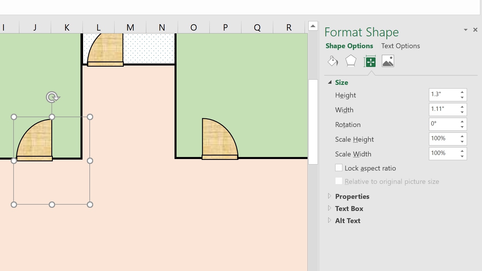 door rotation feature in Excel