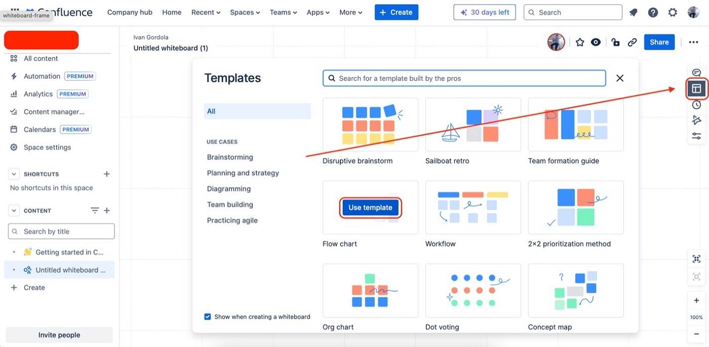 templates confluence