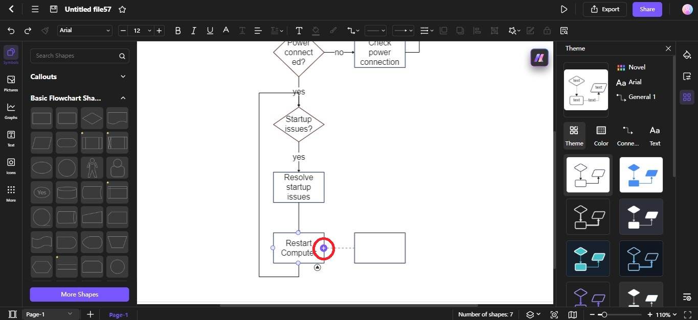 edraw ai connect flowchart shapes