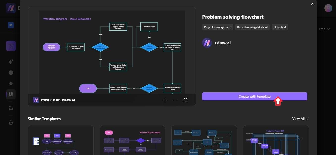 edraw ai use a flowchart template