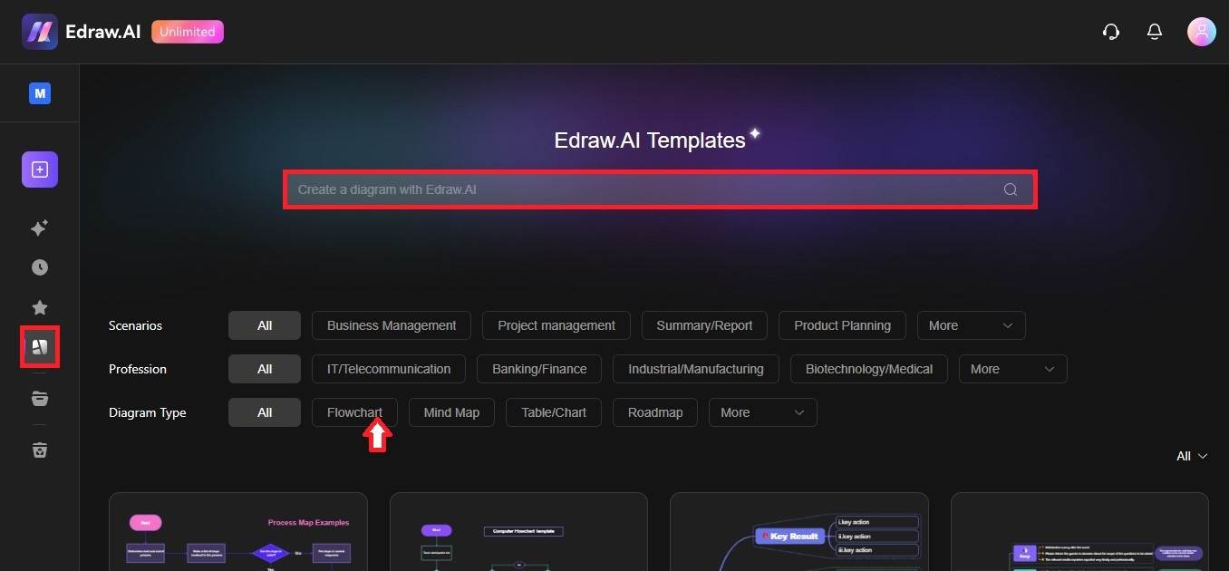 edraw ai pre-designed templates page