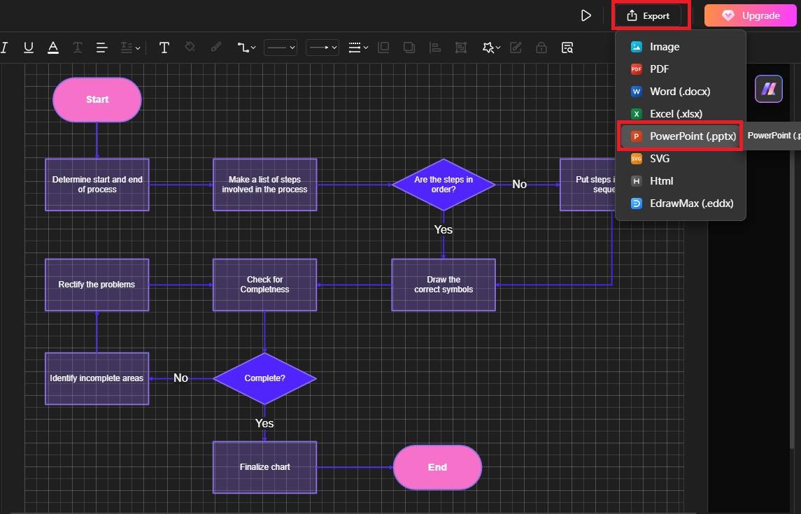 export-the-flowchart-in-powerpoint