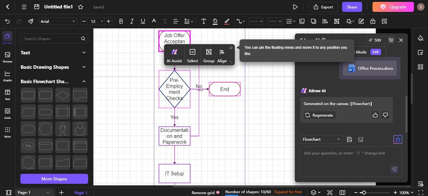 ai-generated flowchart from word