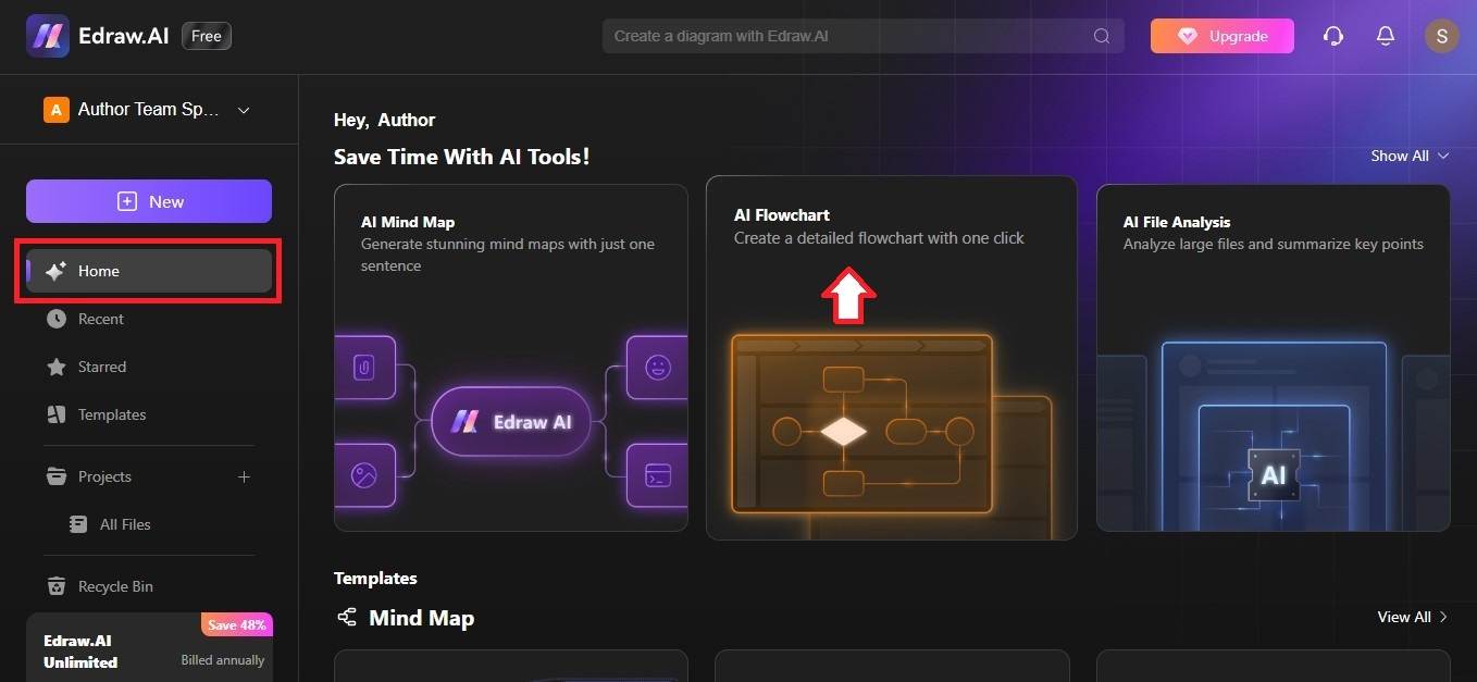 ai flowchart tool from home