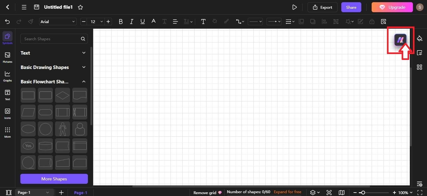 edraw ai editing canvas interface