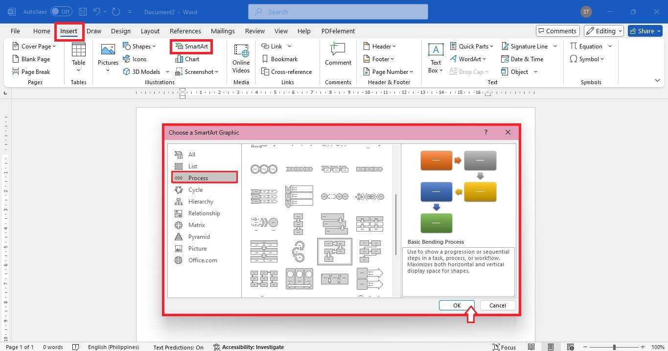 smartart graphic process templates