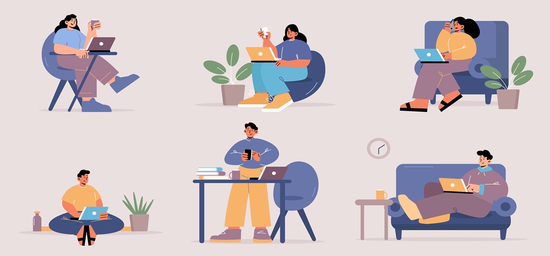 remote team working illustration