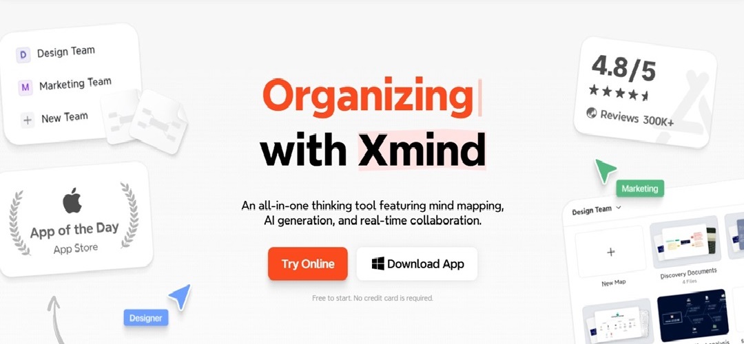 xmind logic tree maker website interface