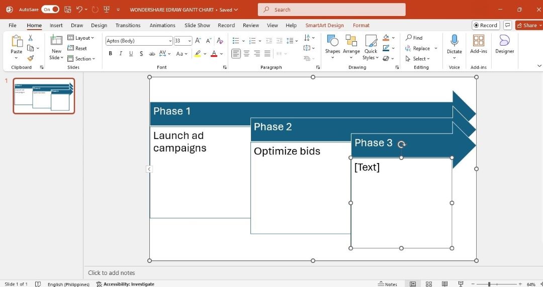 powerpoint edit text placeholder in charts