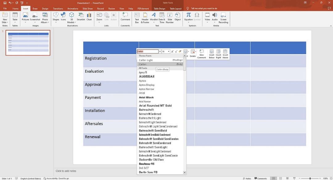 editing details on gantt chart