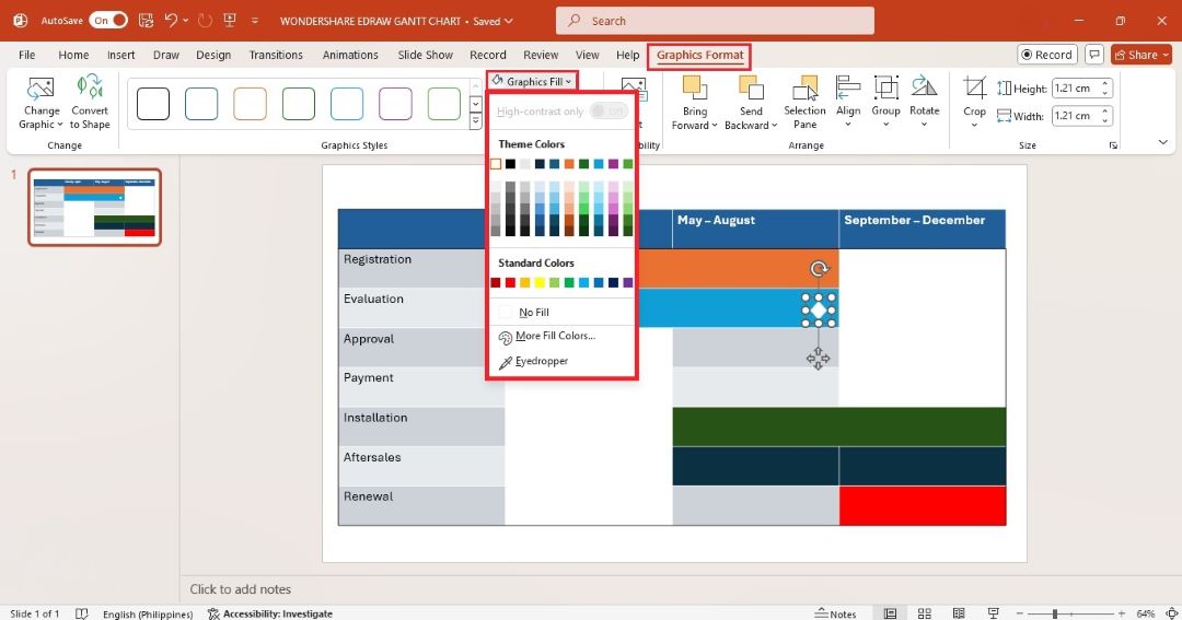 change milestone color in gantt chart