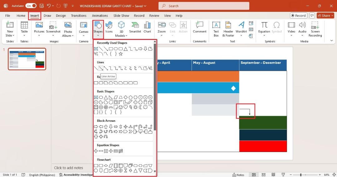 show task dependencies on gantt chart