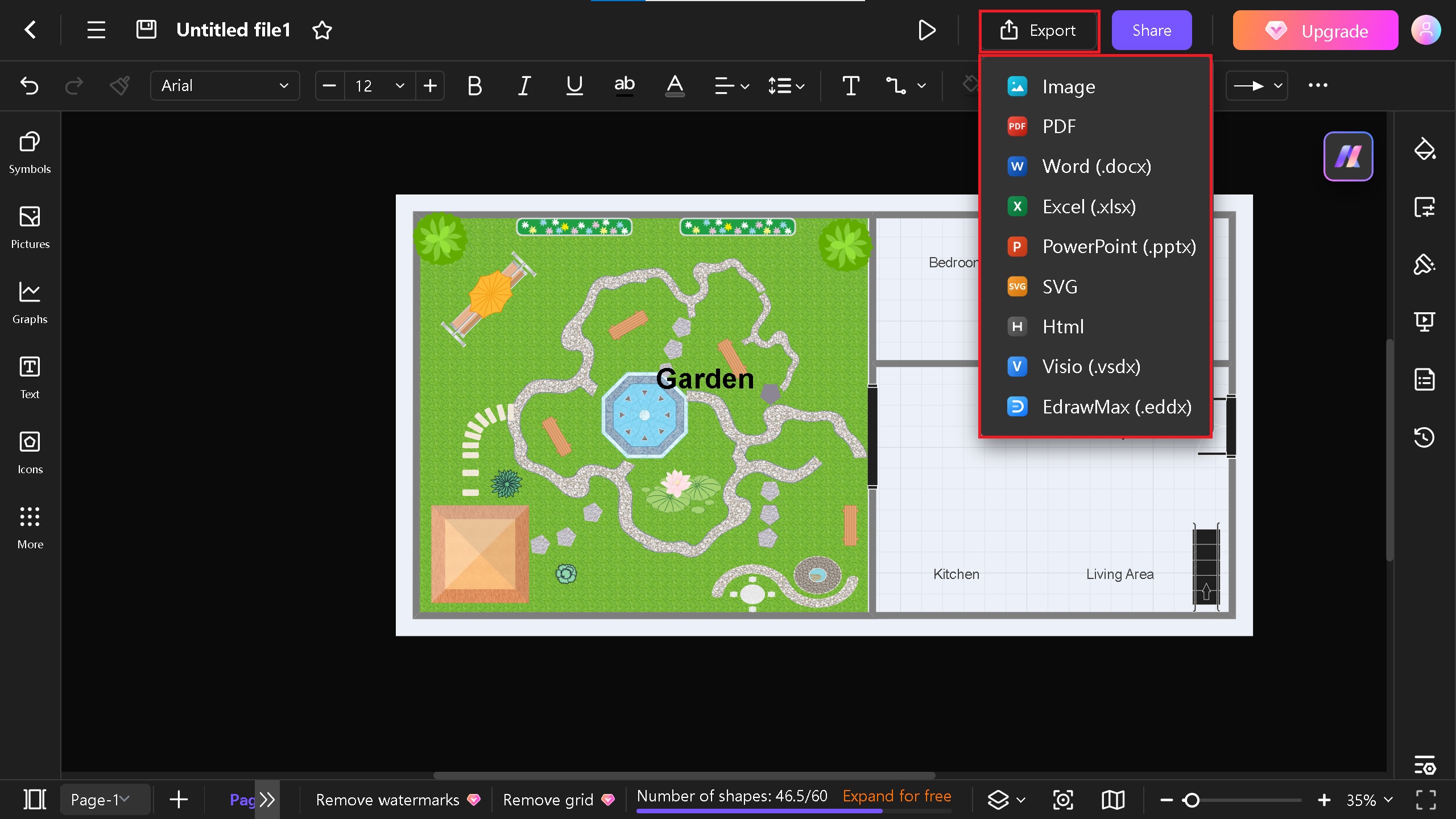 export option on Edraw.AI