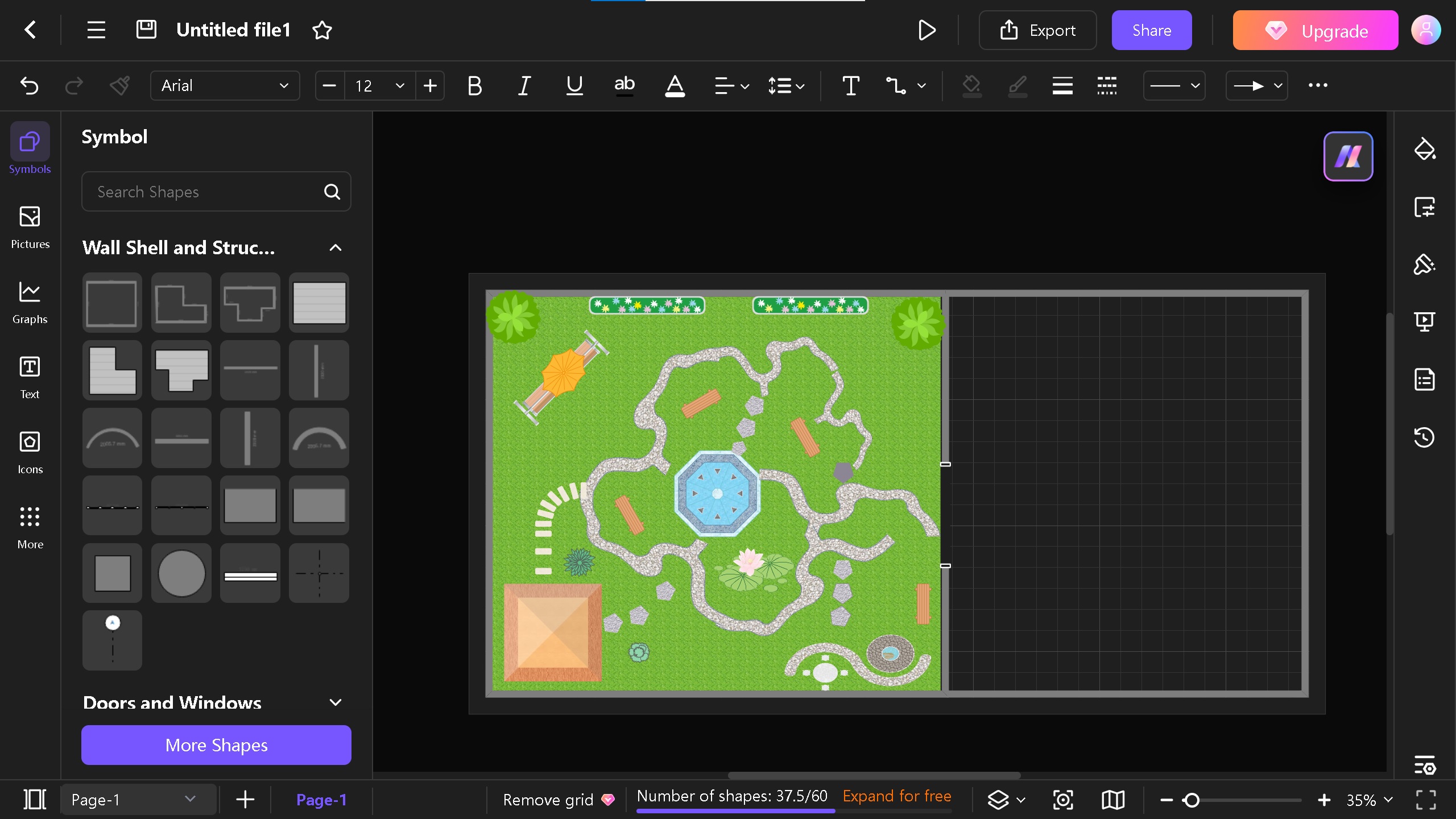 adding a floor plan to the garden plan