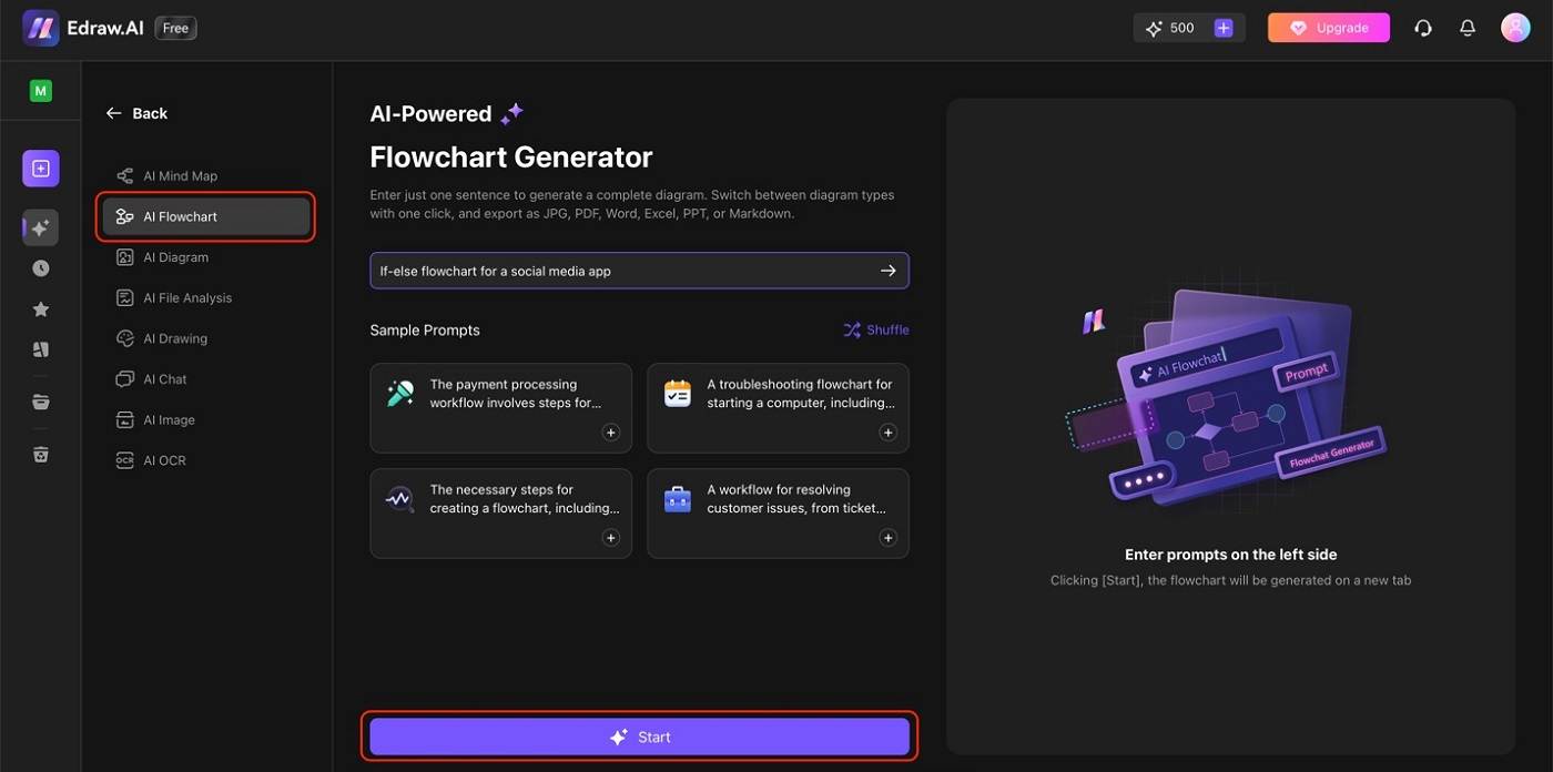 edraw ai flowchart generator